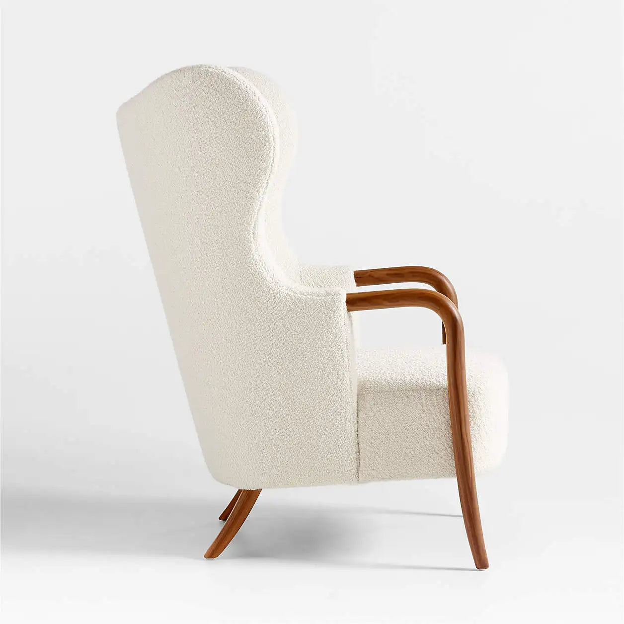 Laso Italian Designer Accent Chair – White Bouclé Statement Piece