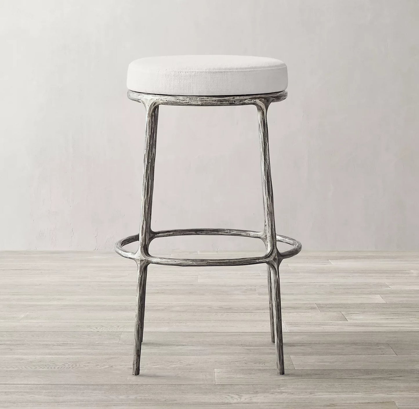 Thadeus Backless Swivel Bar Stool – Hand Forged Metal Statement Piece
