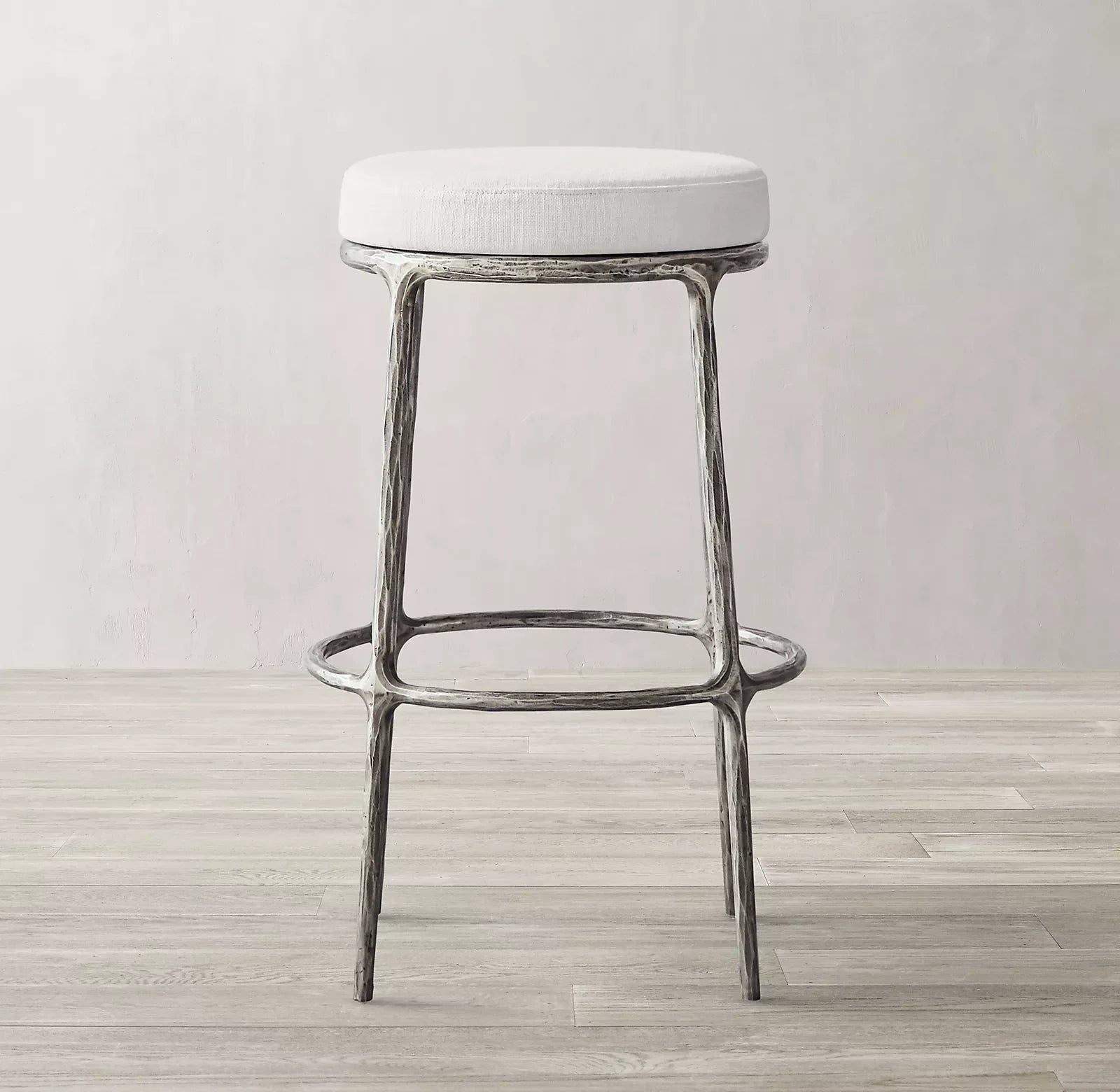 Thadeus Backless Swivel Bar Stool – Hand Forged Metal Statement Piece