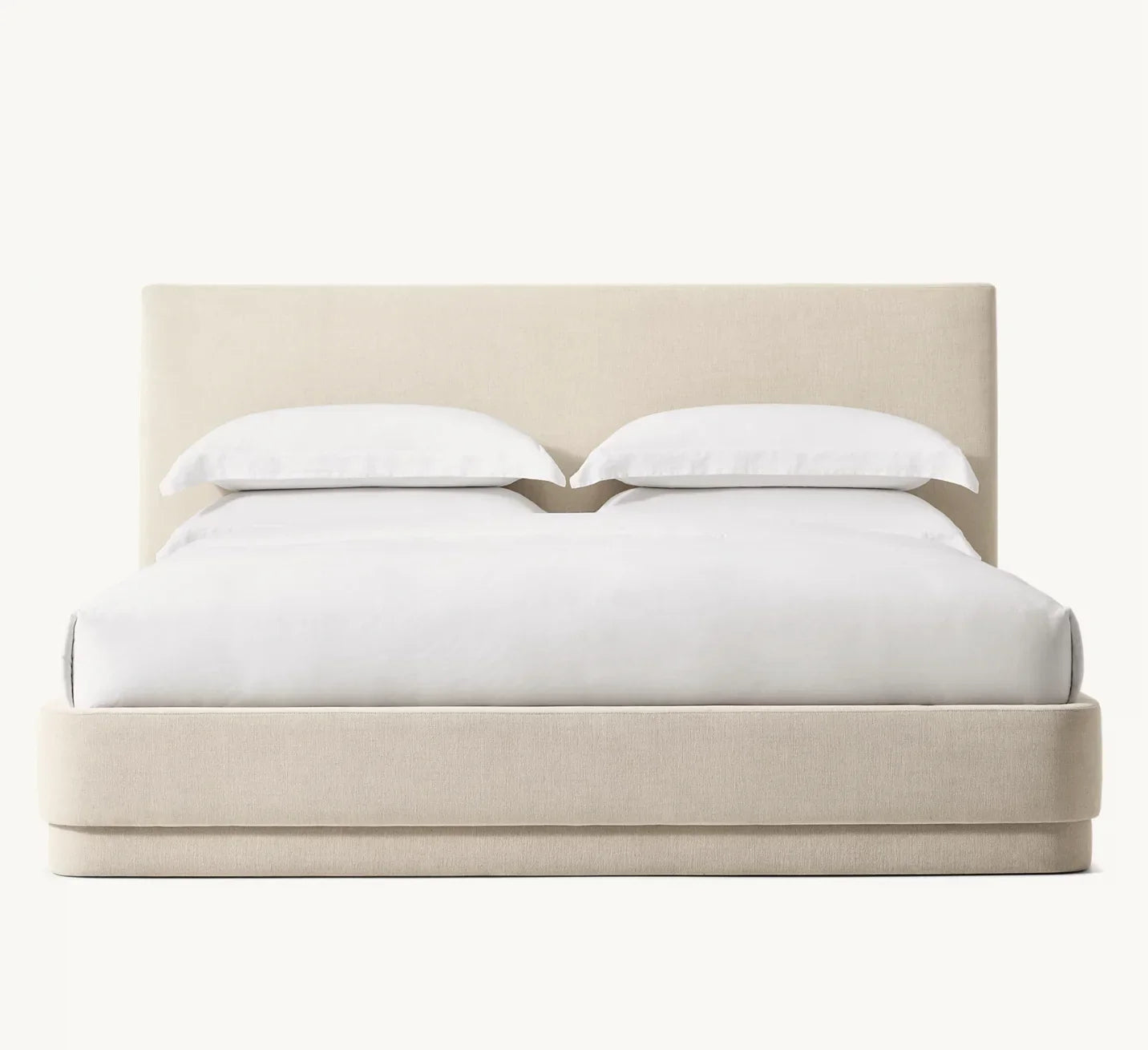 Mulholland Upholstered Panel Bed – Fully Upholstered Nontufted Premium Fabric Contemporary Luxury