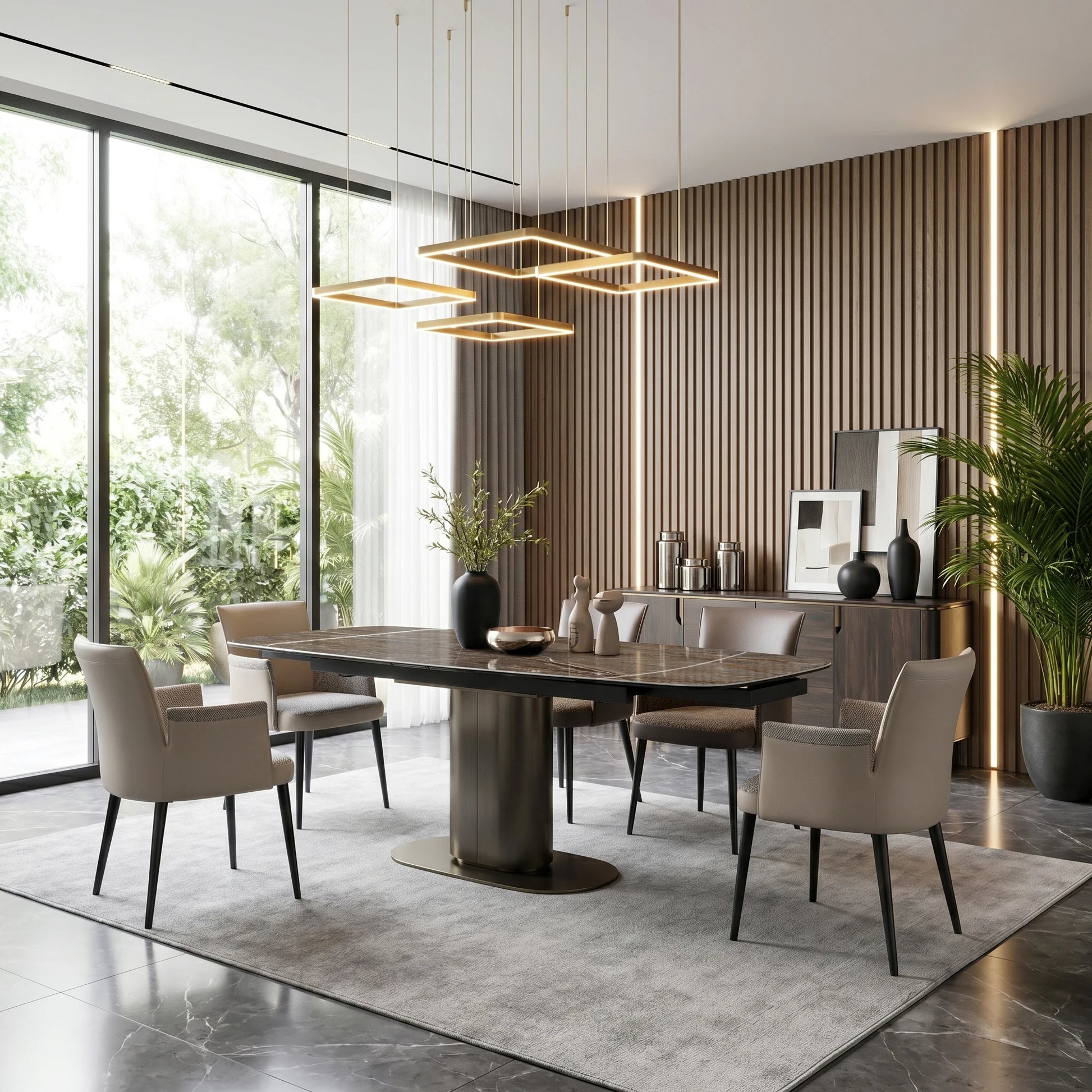 Luxury 1601760064806 Sintered Stone Extendable Dining Table Modern Italian Style for Villa