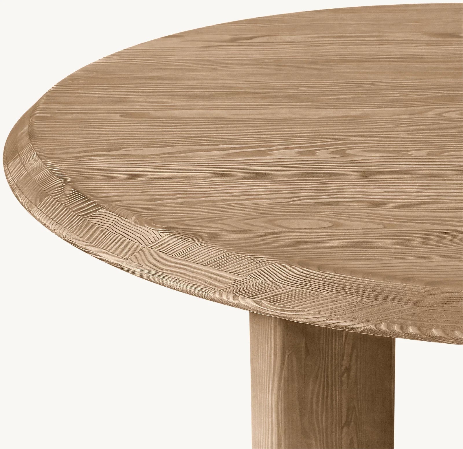 Round Dining Table Minimalist Sculptural Form in Douglas Fir – European Statement