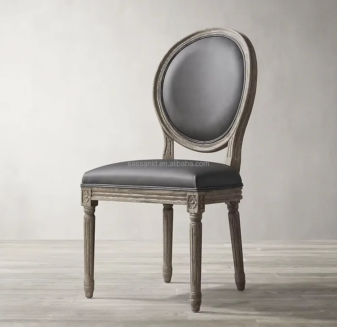 Midcentury Minimalist Dining Chair – Solid Oak & Leather French Vintage