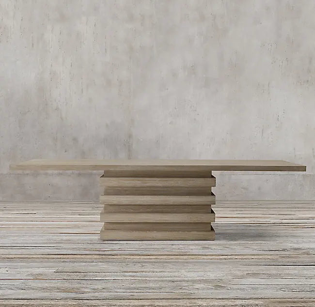 Contemporary Oak Dining Table – Minimalist Rectangular Design for Luxury Interiors