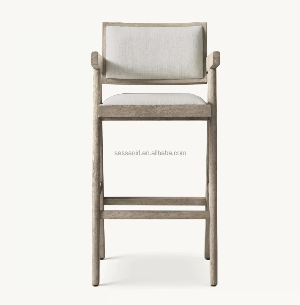 Bar Stool – Midcentury Solid Oak Fabric Jakob Design | 1601694515303