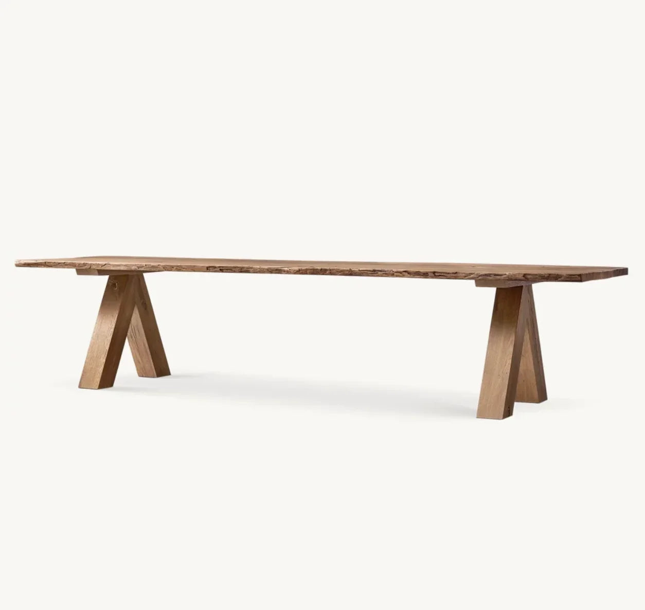 European Cracking Oak Rectangular Dining Table – Brule Umber Statement Piece