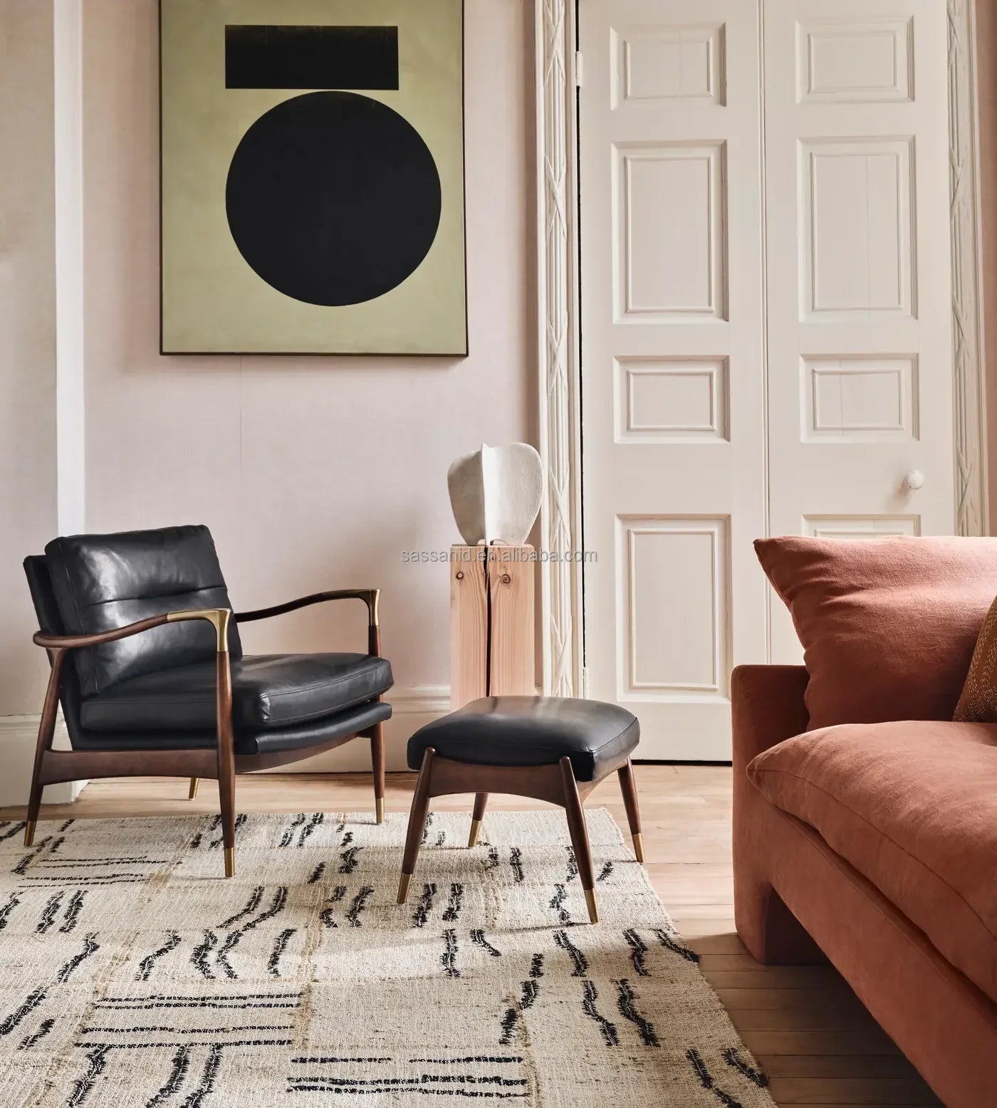 Theodore Leather Armchair – Contemporary Tufted Leather Living Room Seating