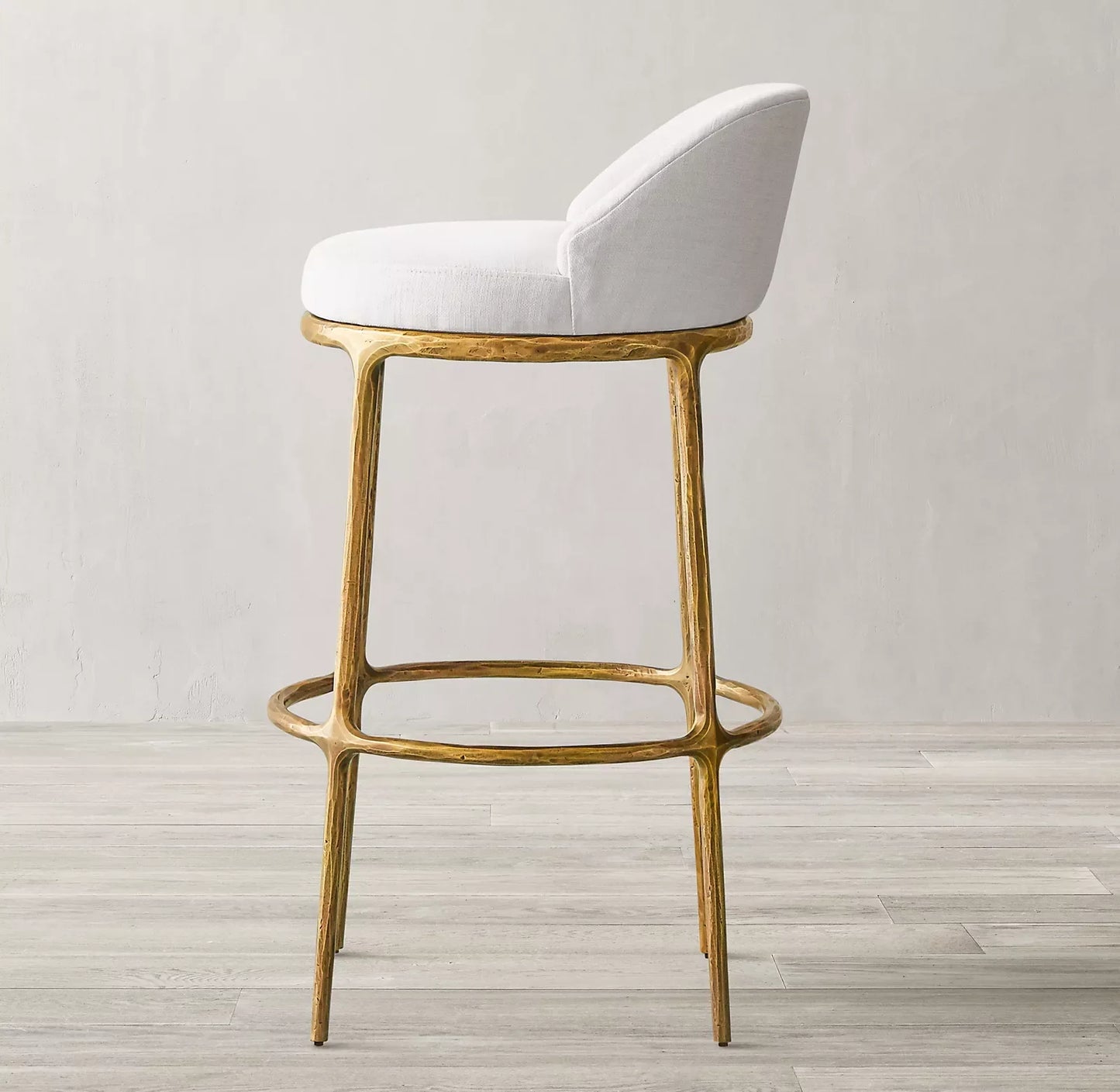 Hand Forged Stool – Vintage Performance Fabric & Oak Statement | 1600557464003