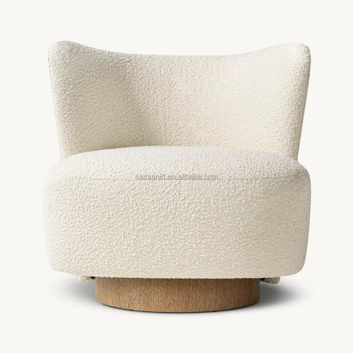 Classic Wing Chair – Performance Bouclé Upholstery with Solid Oak Frame