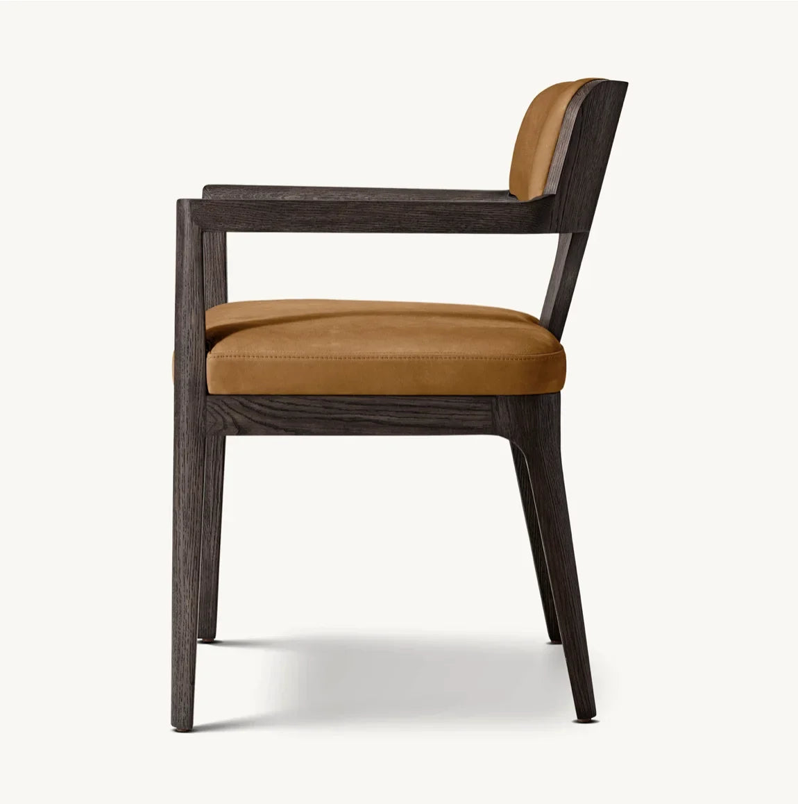 Theo Midcentury Dining Armchair – Solid Oak & Leather Minimalist Statement Piece