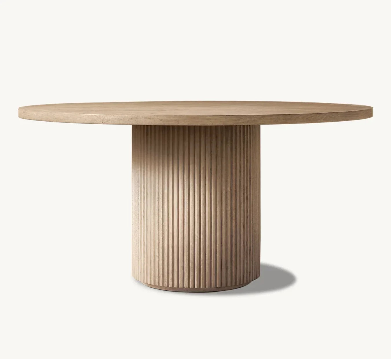 Round Dining Table – Column Base Oak – French Art Deco Piece | 1600917606107