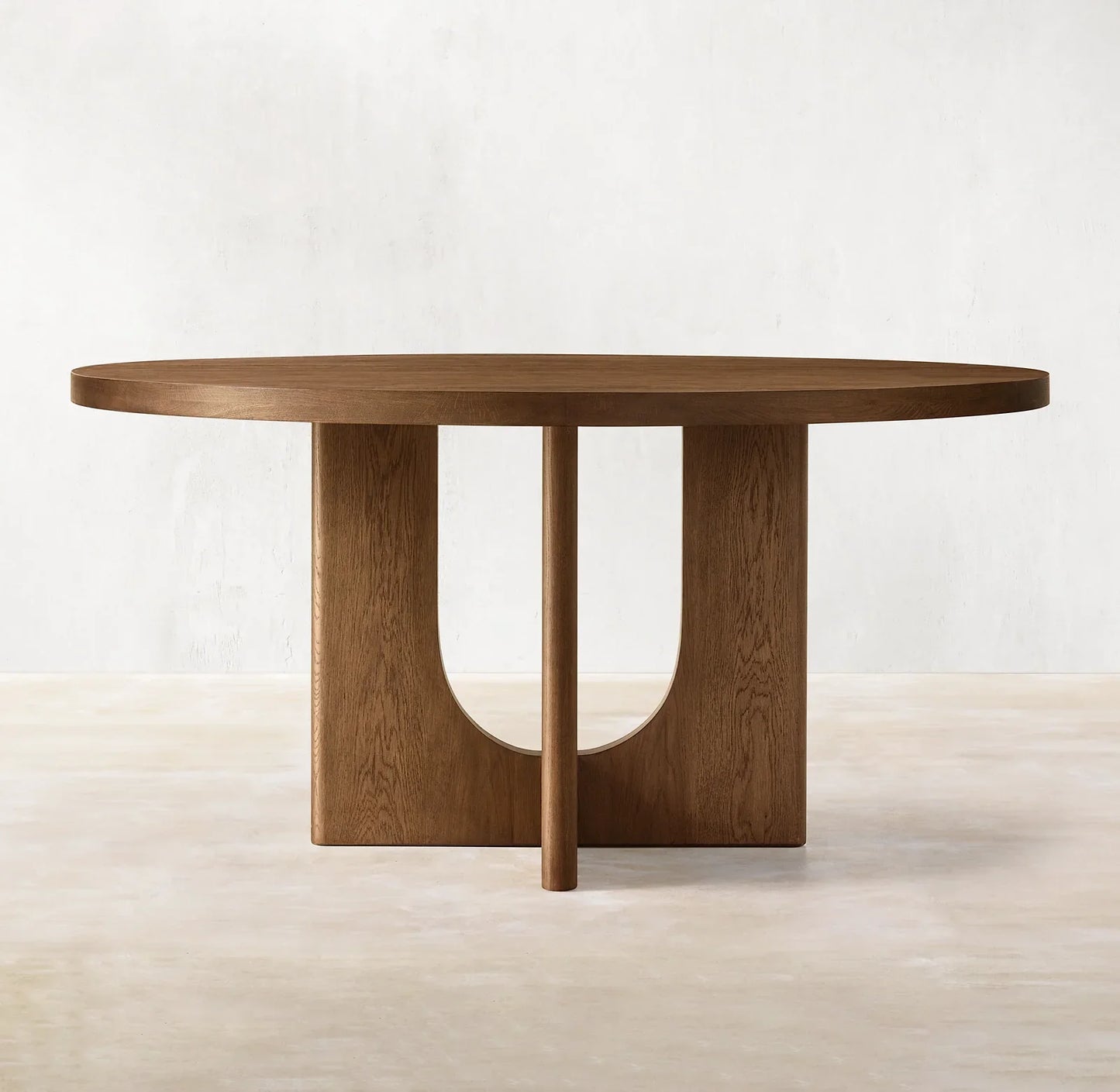 Breton Round Dining Table – Solid Oak Brushed Finish Contemporary Statement Piece