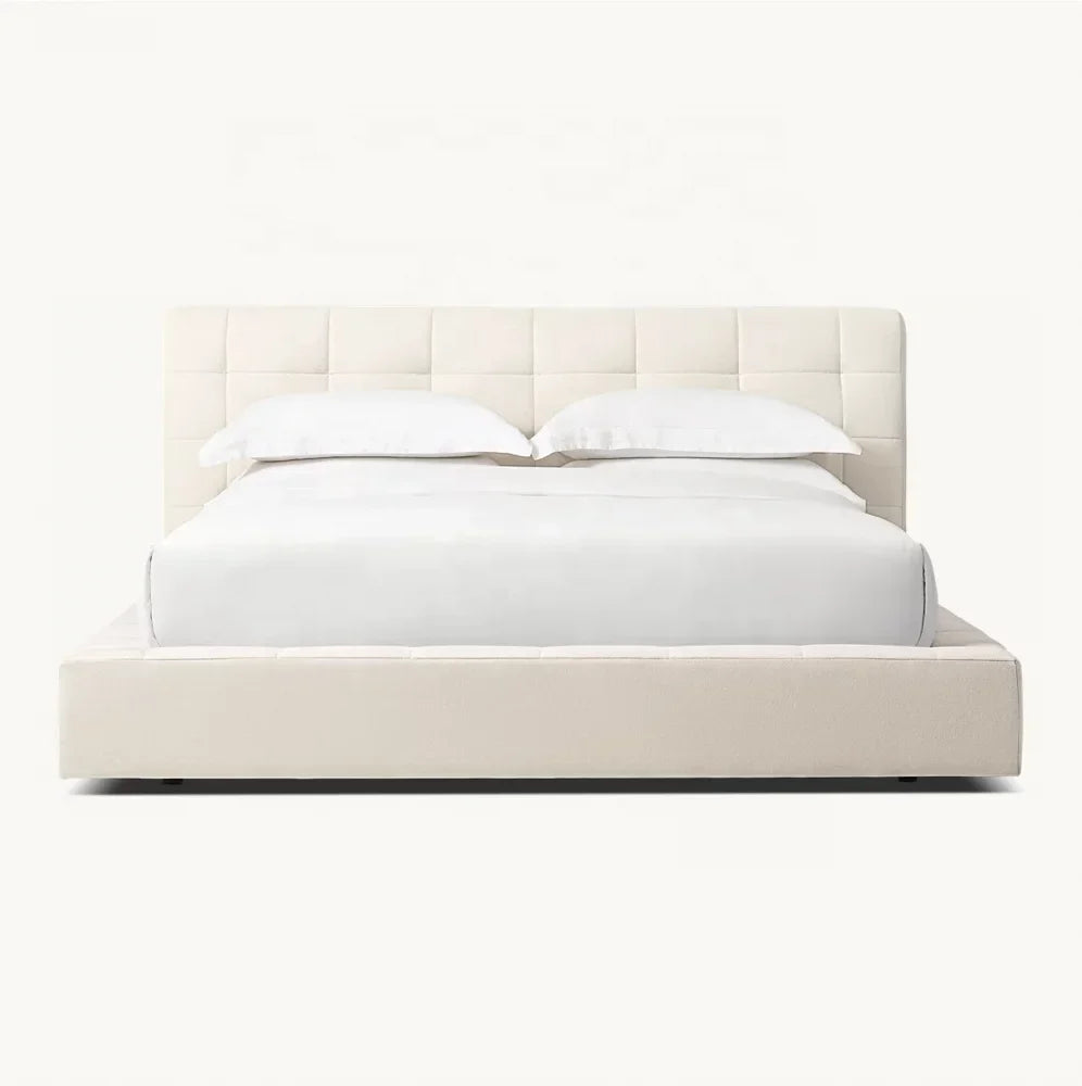 Burano Fabric Panel Platform Bed – Oak Design by Re Home