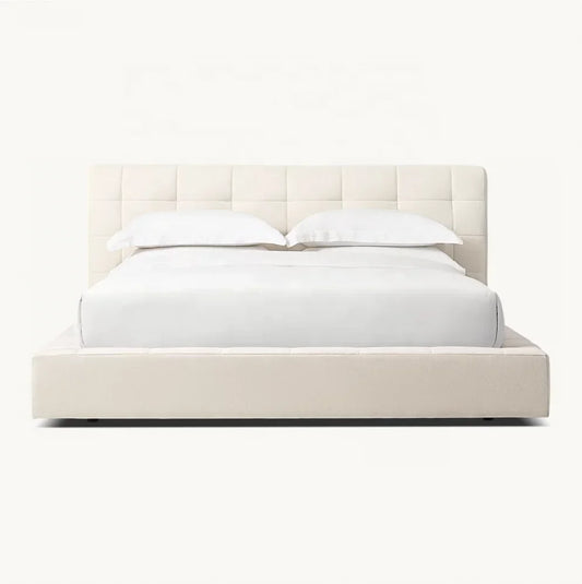 Burano Fabric Panel Platform Bed – Oak Design by Re Home