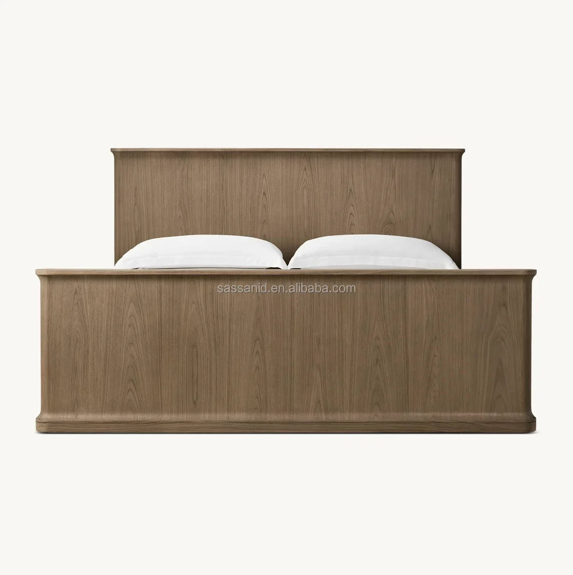 Architectural Platform Bed – Sculptural Oak Panel Bed Statement Piece | 1601379179943
