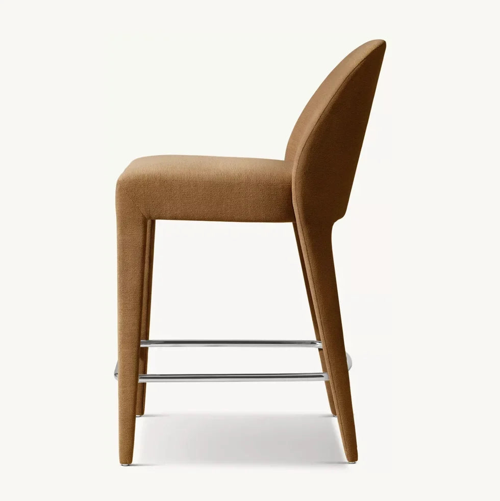 Dining Stool – Isabella Hand-Upholstered Performance Fabric Modern Belgian Design