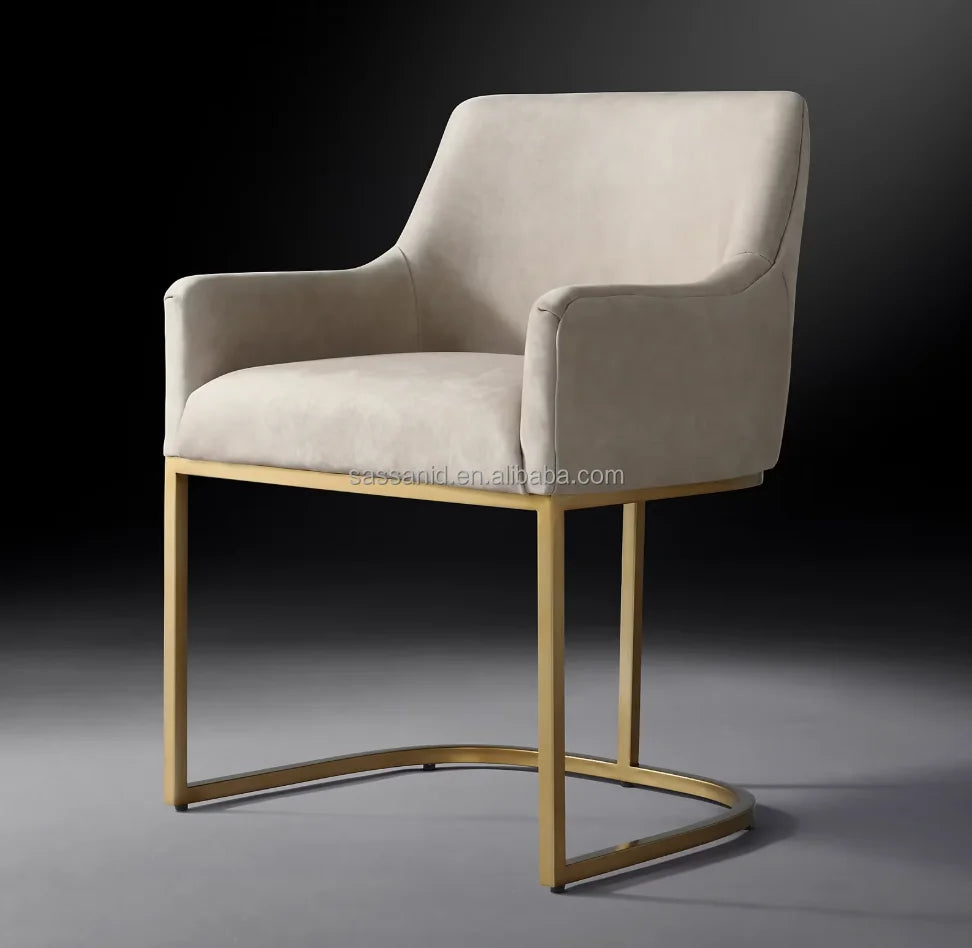 Dining Armchair – Curved-Back Track Arm Leather – Re Home – Midcentury | 102119619066