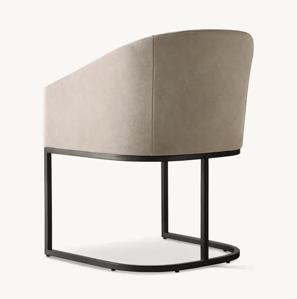 Emery Barrelback Slope Arm Dining Armchair – Midcentury Modern Leather Statement Piece