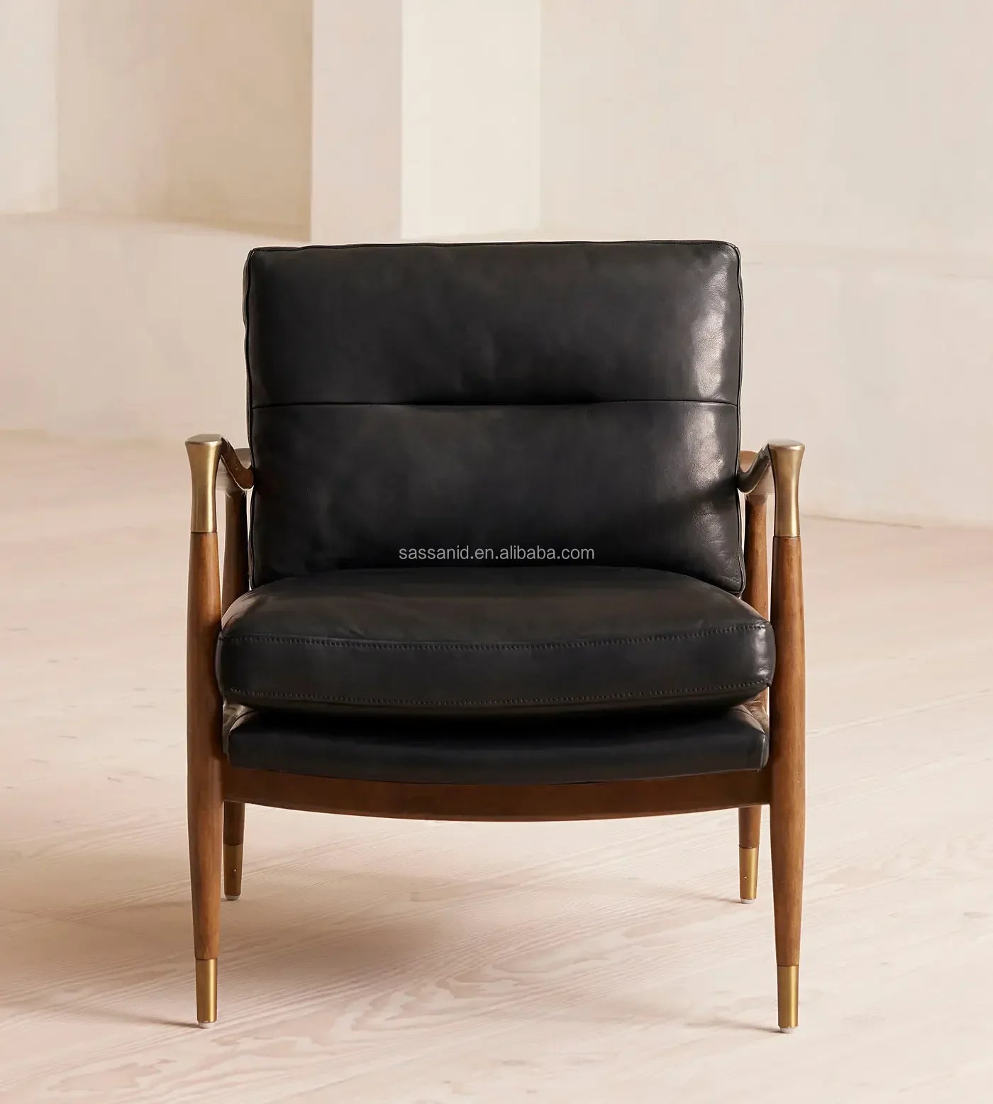 Theodore Leather Armchair – Contemporary Tufted Leather Living Room Seating