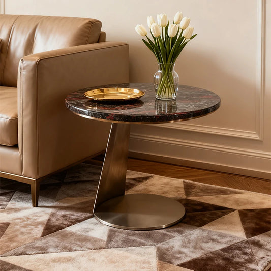 Luxury Round Marble Coffee Table Modern Italian Style for Villa