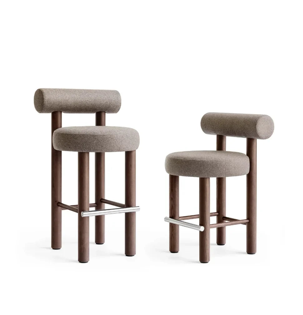 Bauhaus Anniversary Counter Chair – Brown Oak & Performance Fabric | 1601016688276