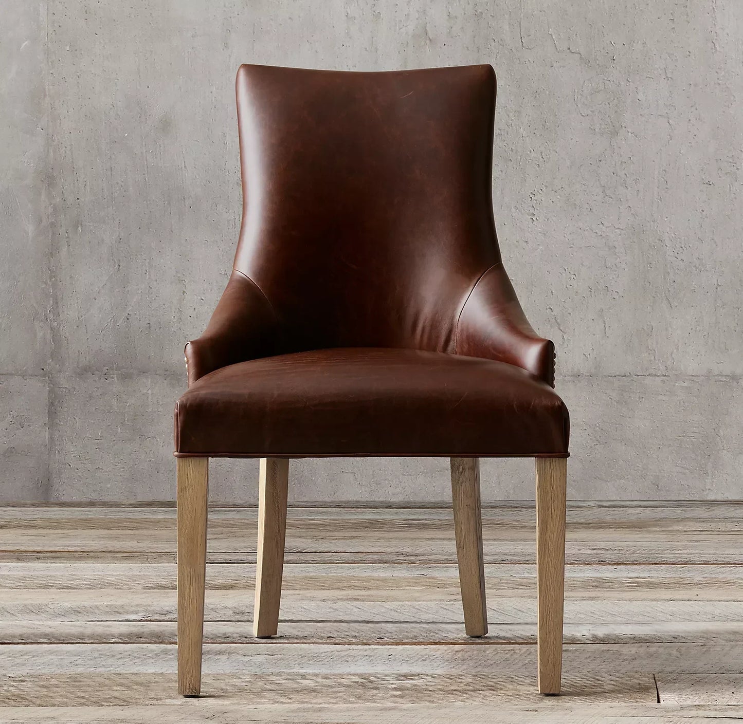 Martine Leather Dining Armchair by Re Home – French Design Classic Oak