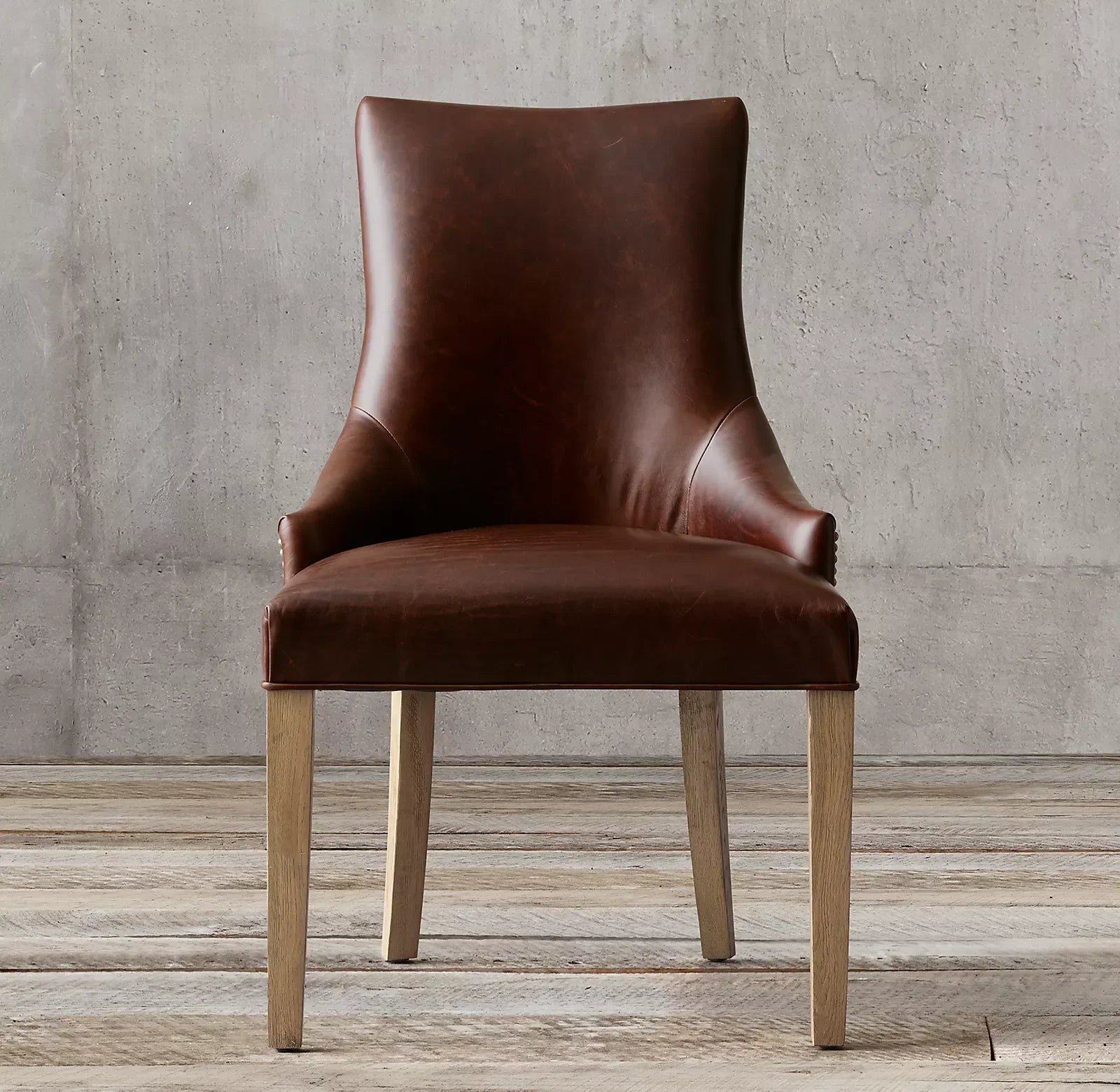 Martine Leather Dining Armchair by Re Home – French Design Classic Oak