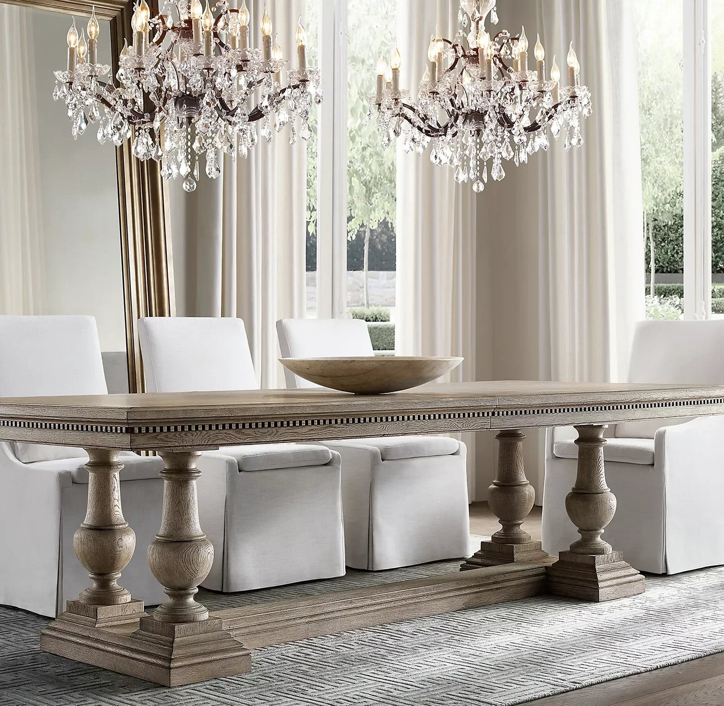 St. James Extendable Dining Table – Solid Wood Architectural Statement Piece