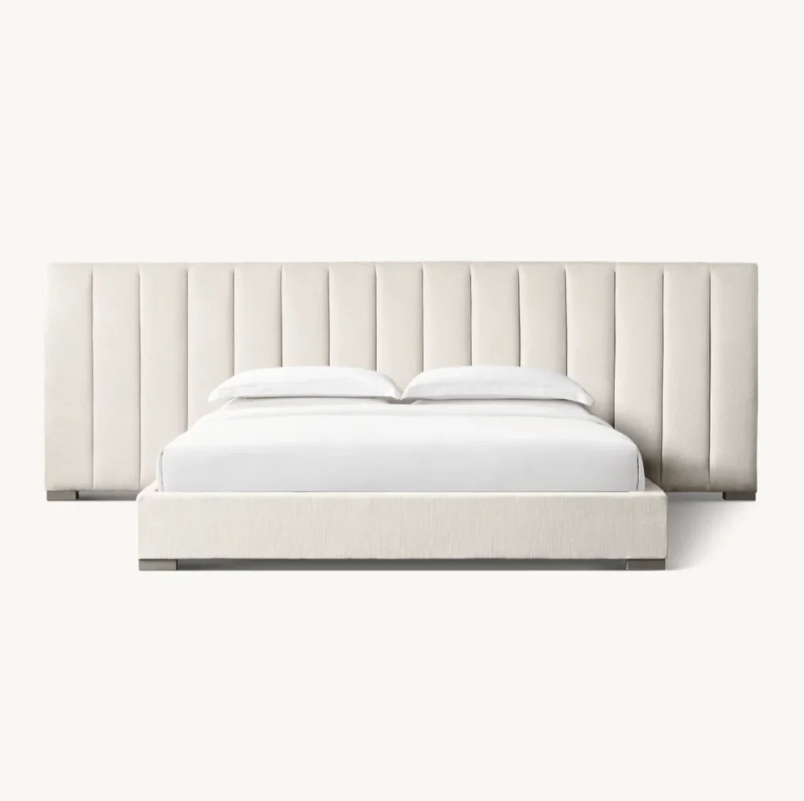 Platform Bed with Vertical Channel – Modern Fabric Re Home Statement Piece