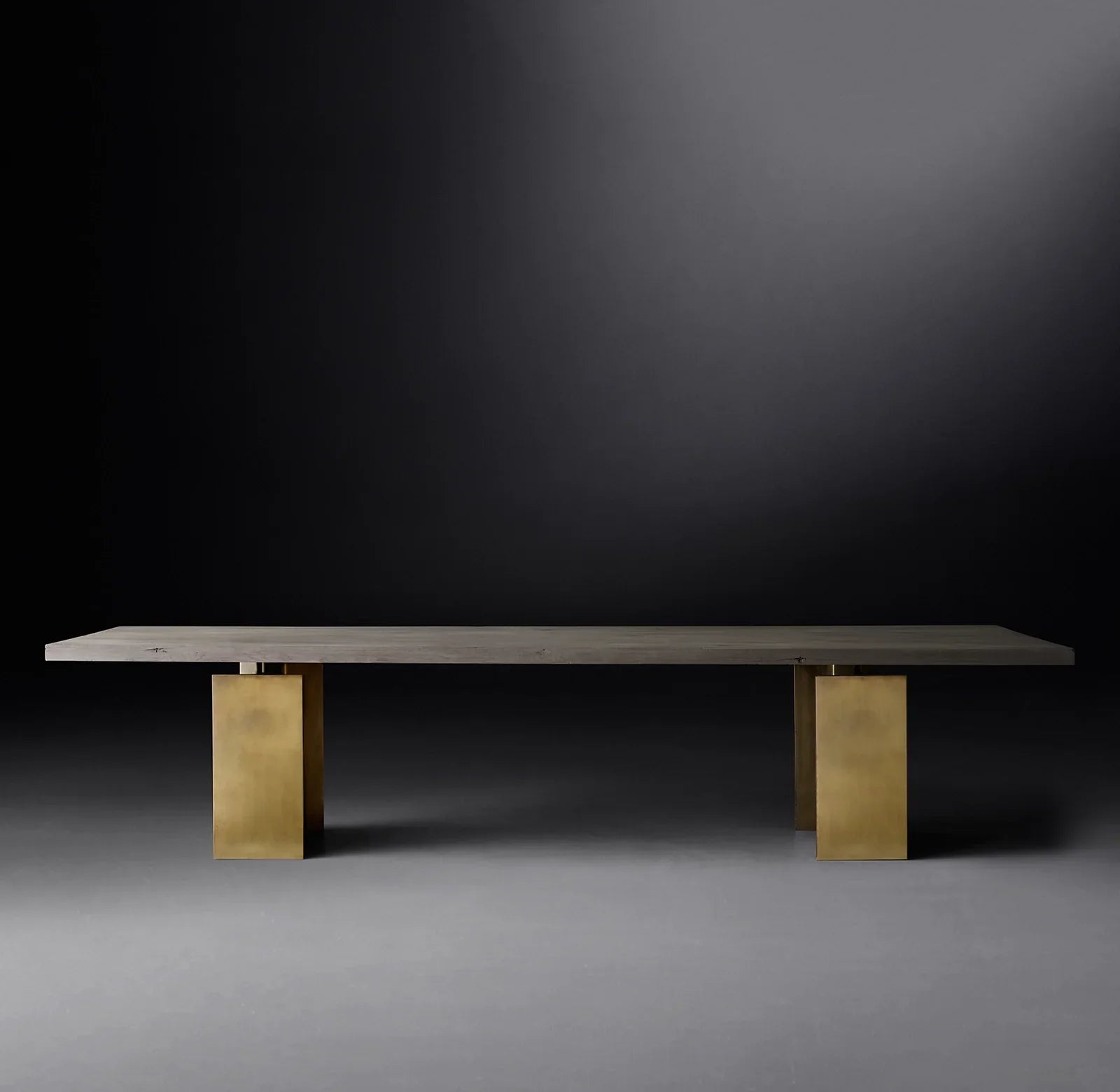 Bauhaus Rectangular Dining Table – Solid French Oak & Brass Statement Piece | 1600803826903
