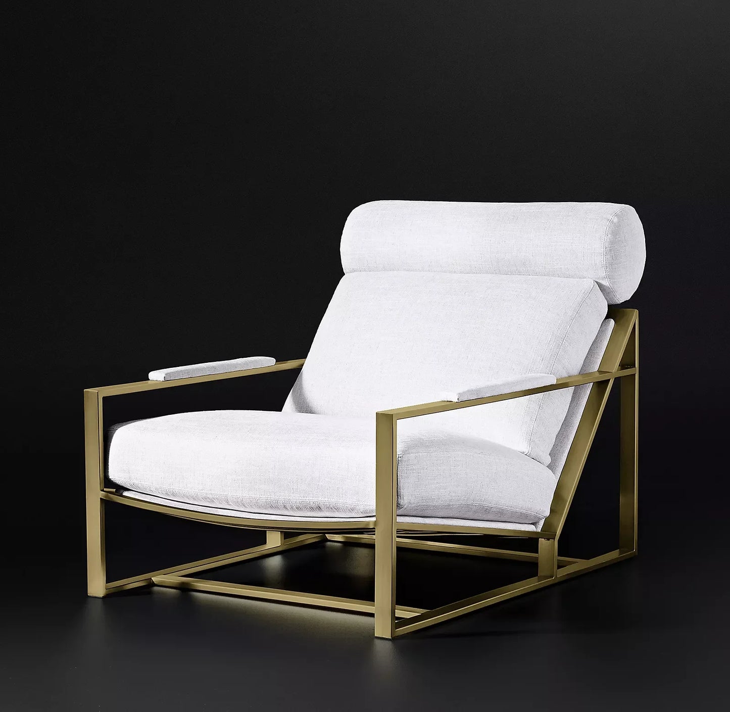 Milo Lounge Chair – Mid-Century Modern Brass or Steel | 1600356410993