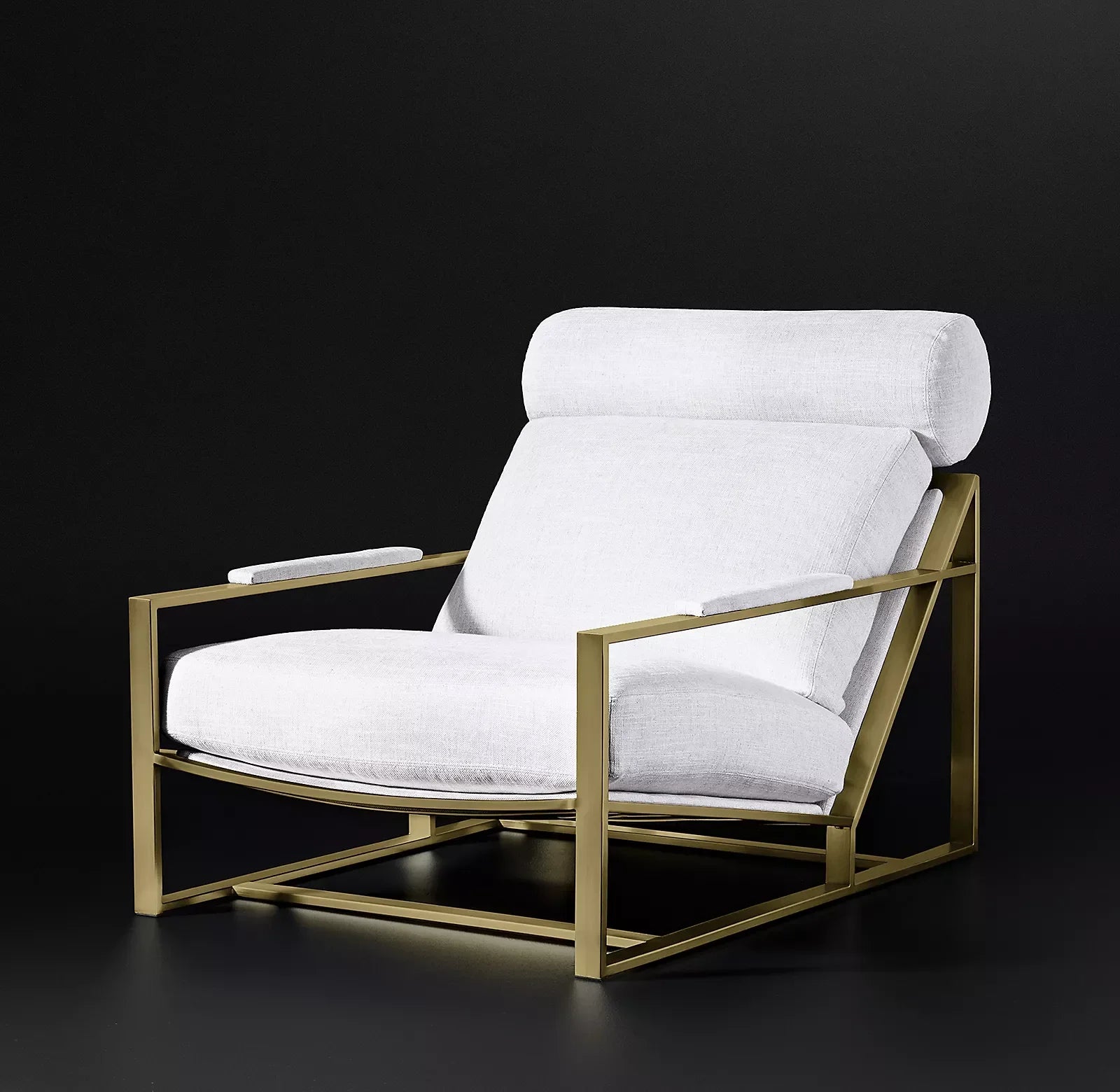Milo Lounge Chair – Mid-Century Modern Brass or Steel | 1600356410993
