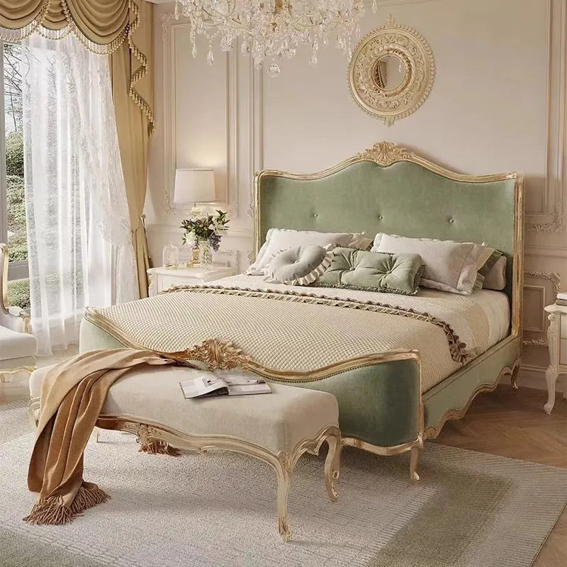 French Provincial Master Bed – Solid Birch Wood Statement Piece 258