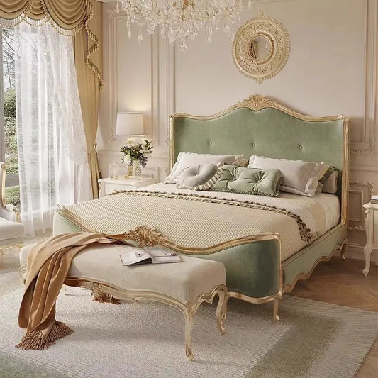 French Provincial Master Bed – Solid Birch Wood Statement Piece 258
