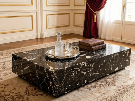 Luxury Rectangular Marble Coffee Table Modern Italian Style for Villa