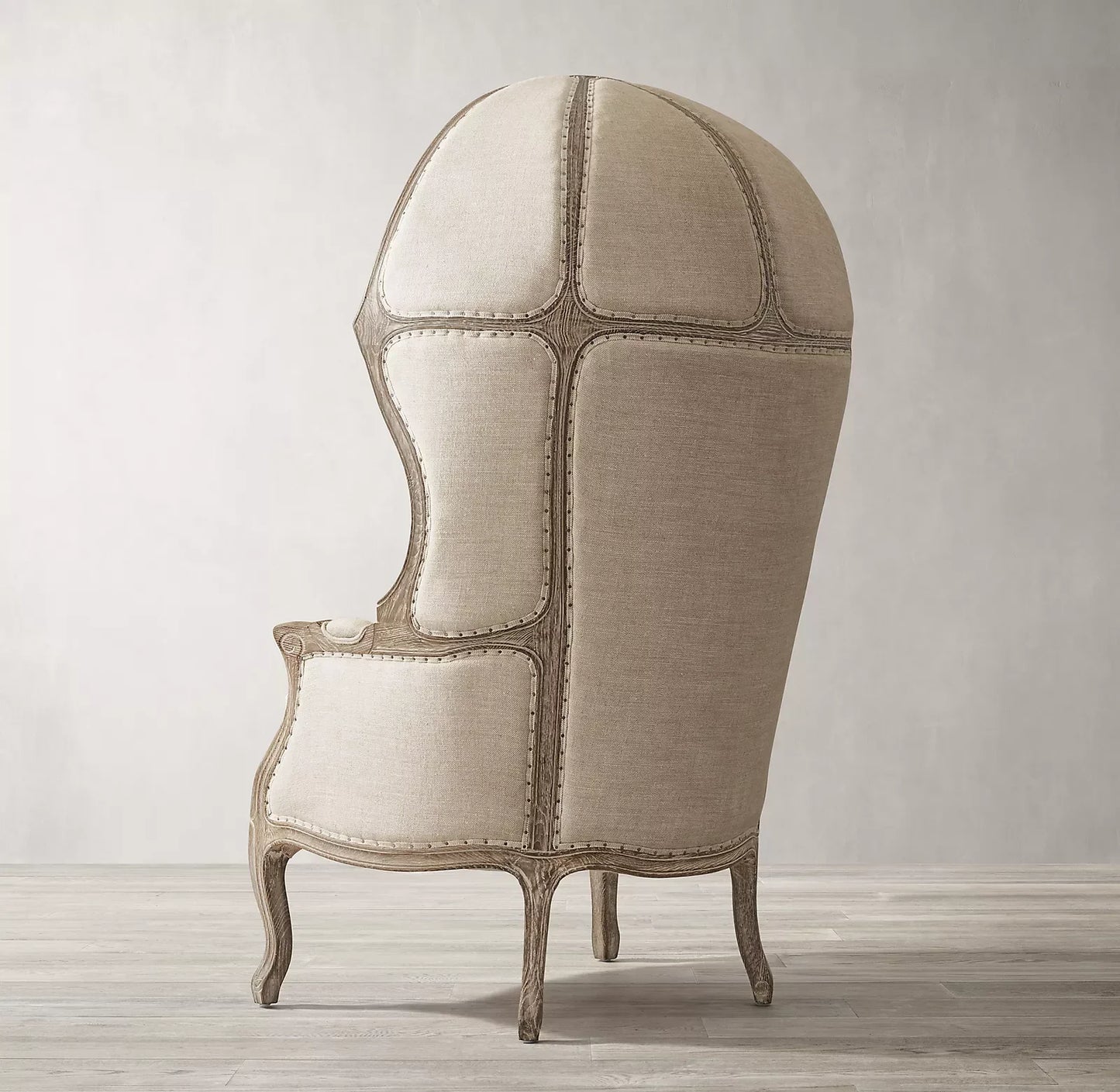 French Versailles Wingback Armchair – Upholstered Linen Statement Piece