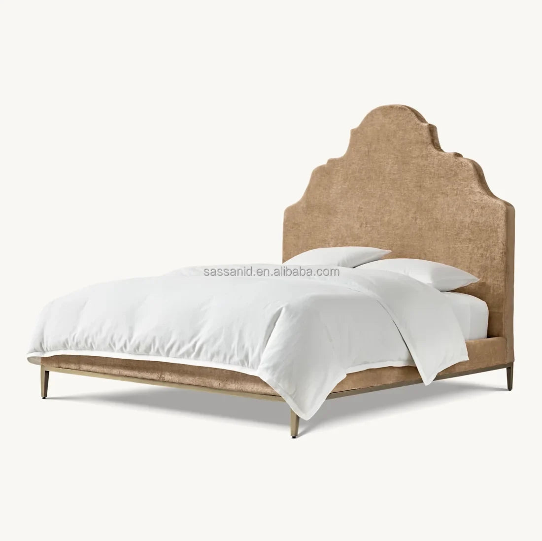 Upholstered Bed – Modern Tufted Velvet Camilla Statement Piece 1601640302743