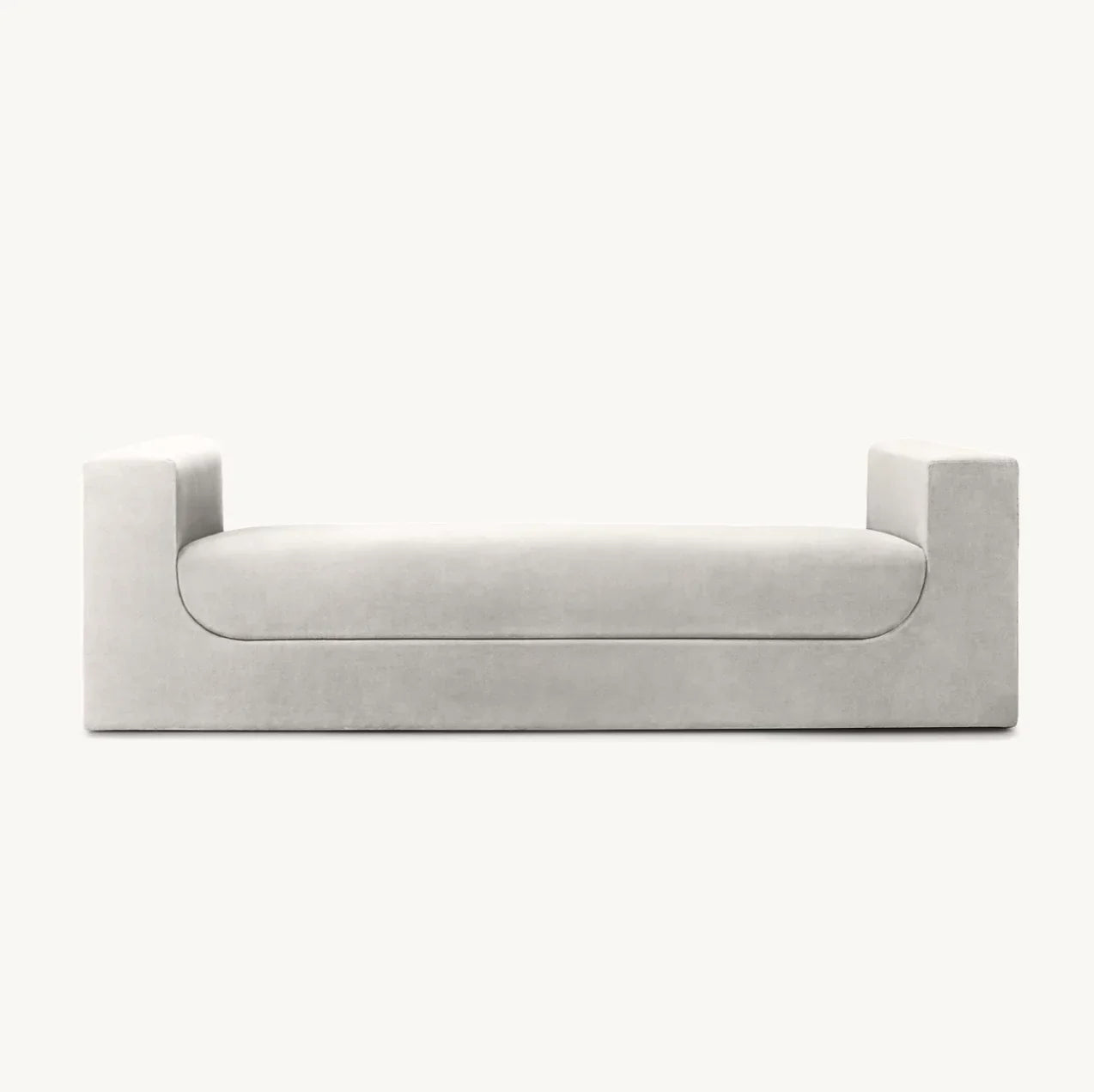 Sculpture Bench with Postmodernist Silhouette – Velvet Upholstery by Italian Design