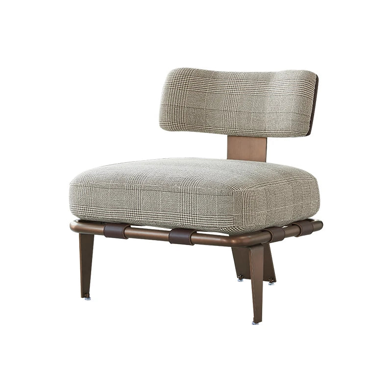 Modern Customisable Fabric Single Sofa with Solid Wood Frame in Light Gray
