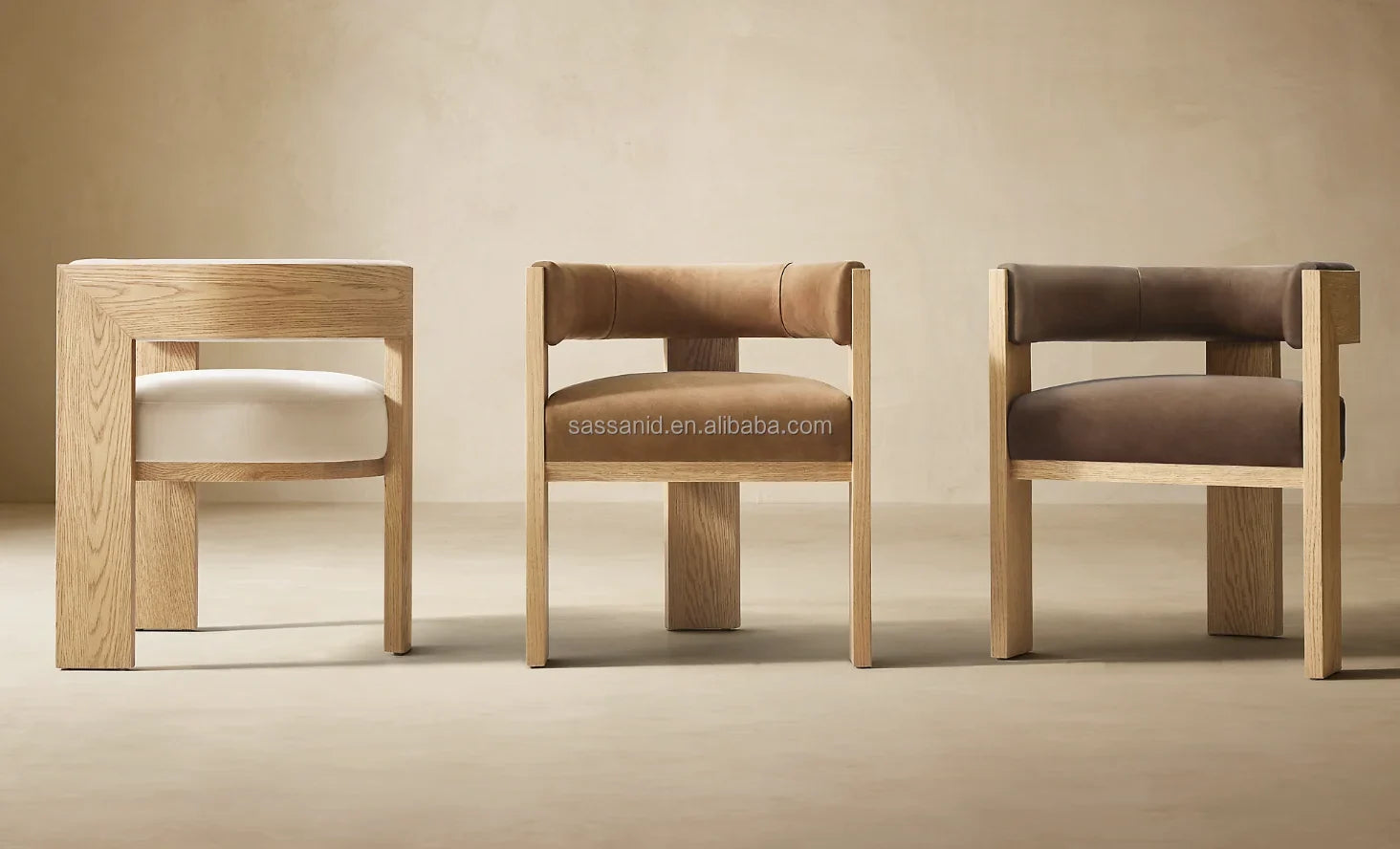 Dining Chair – Contemporary Solid Oak & Leather Mid-Century Piece
