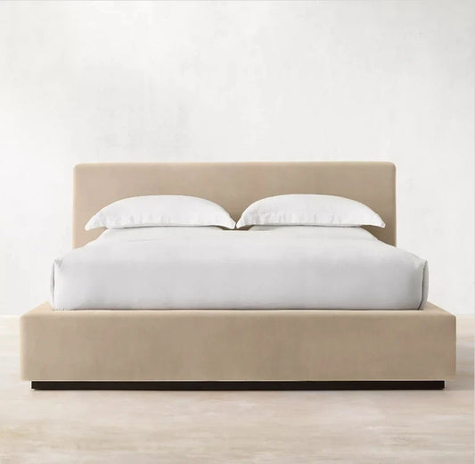 Cloud Platform Bed – Contemporary Italian Velvet Tufted Design | 1601053237692