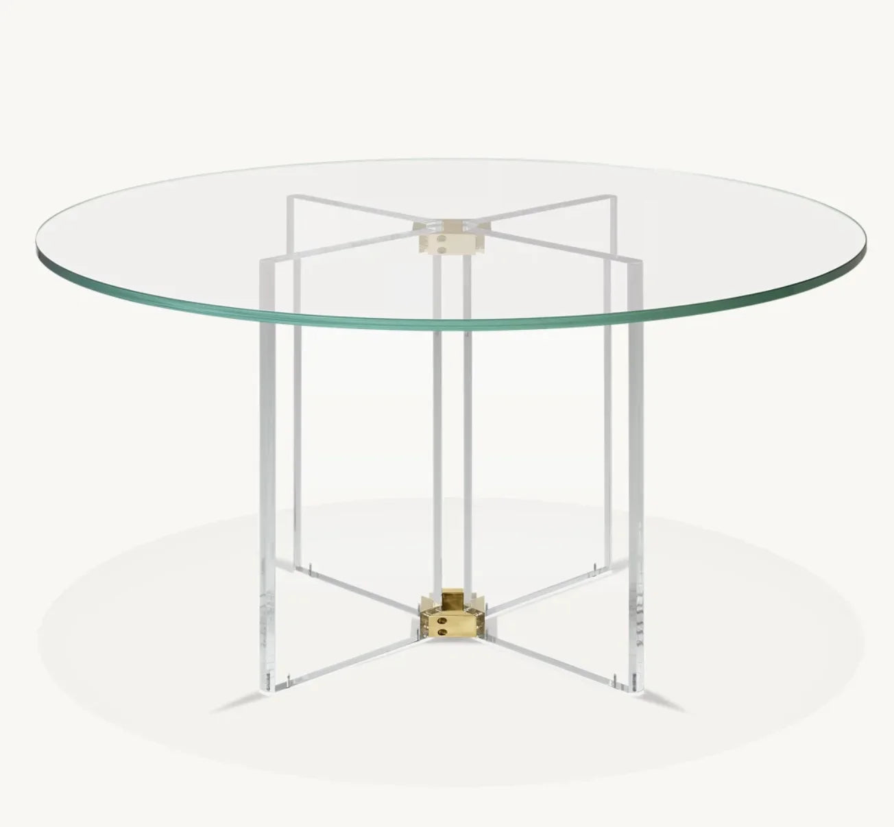 Round Dining Table Postmodern Lazio – Glass Acrylic Polished Brass