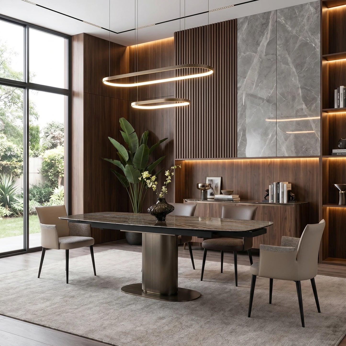 Luxury 1601760064806 Sintered Stone Extendable Dining Table Modern Italian Style for Villa