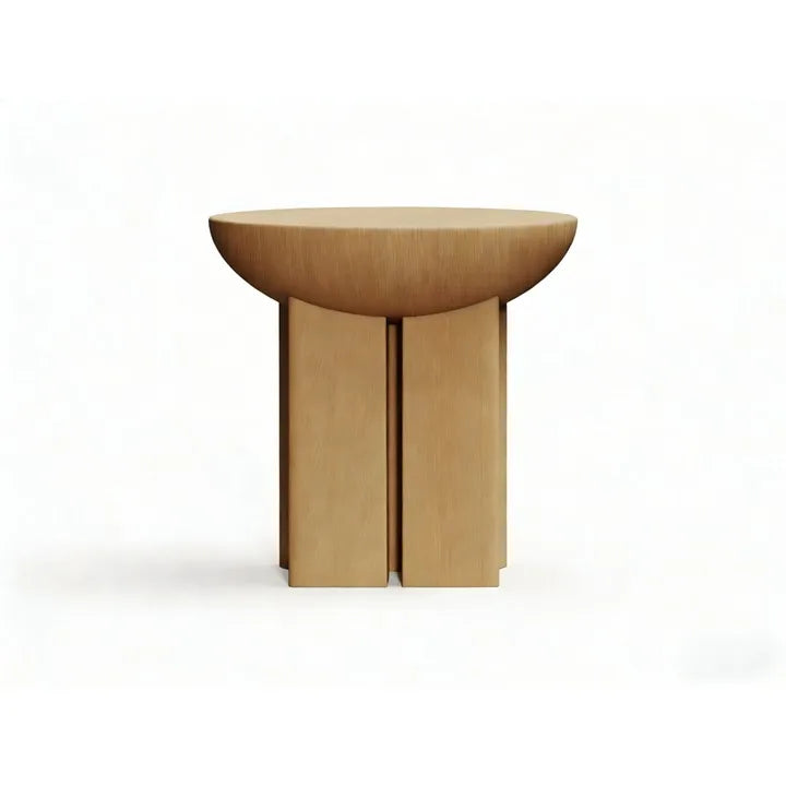 Modern Minimalist Side Table Natural Ash Wood Stainless Steel