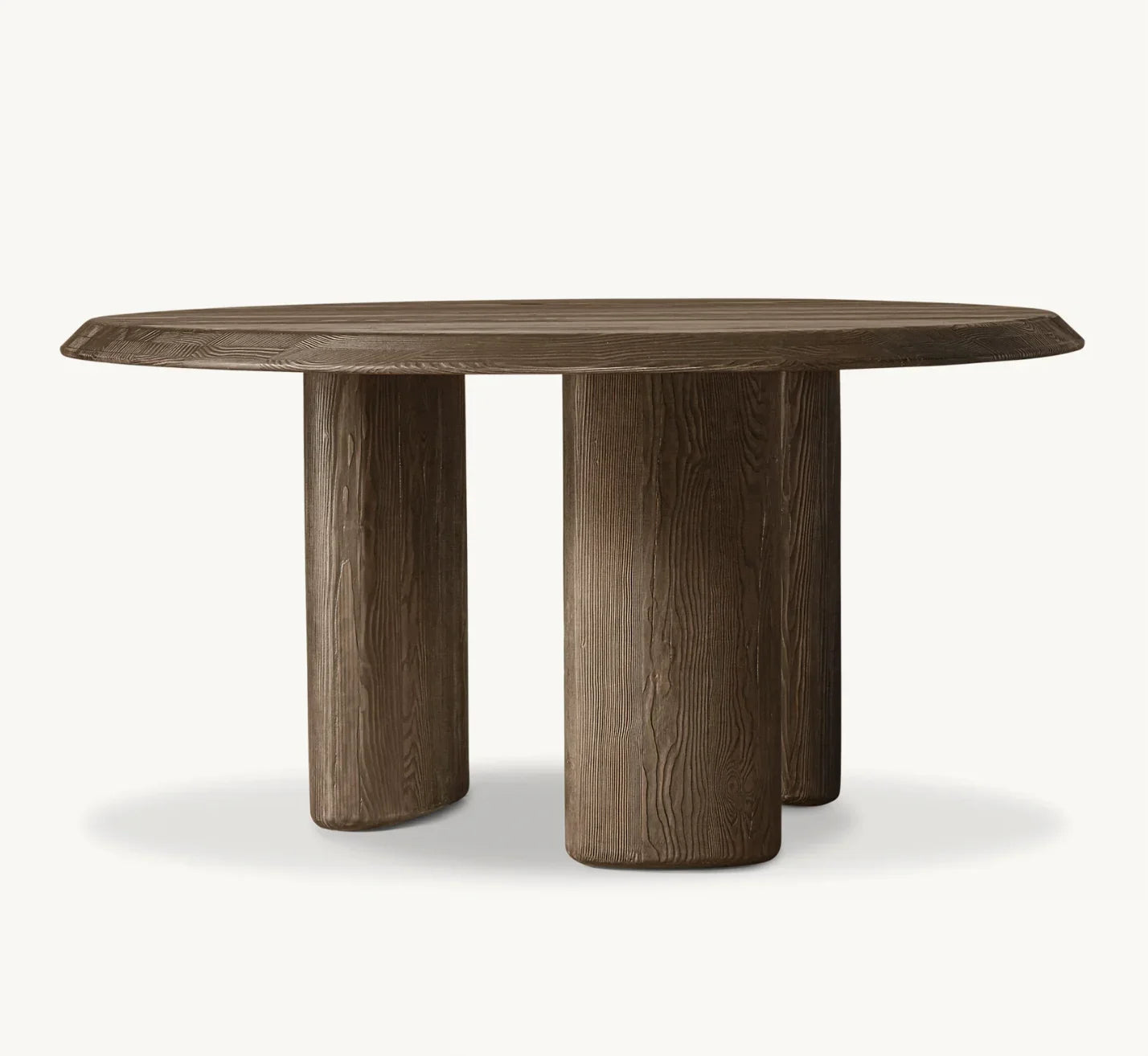 Round Dining Table Minimalist Sculptural Form in Douglas Fir – European Statement