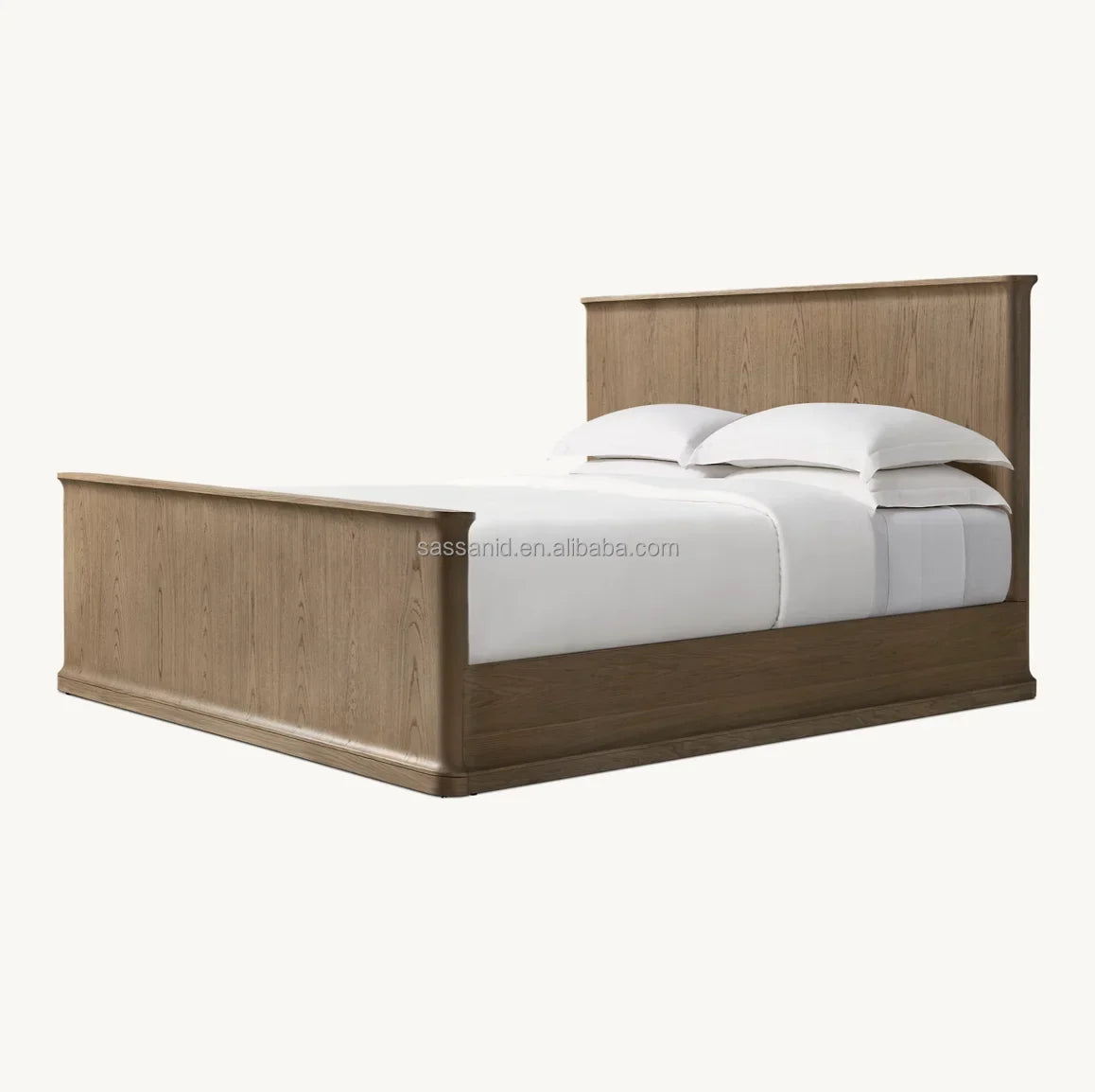 Architectural Platform Bed – Sculptural Oak Panel Bed Statement Piece | 1601379179943