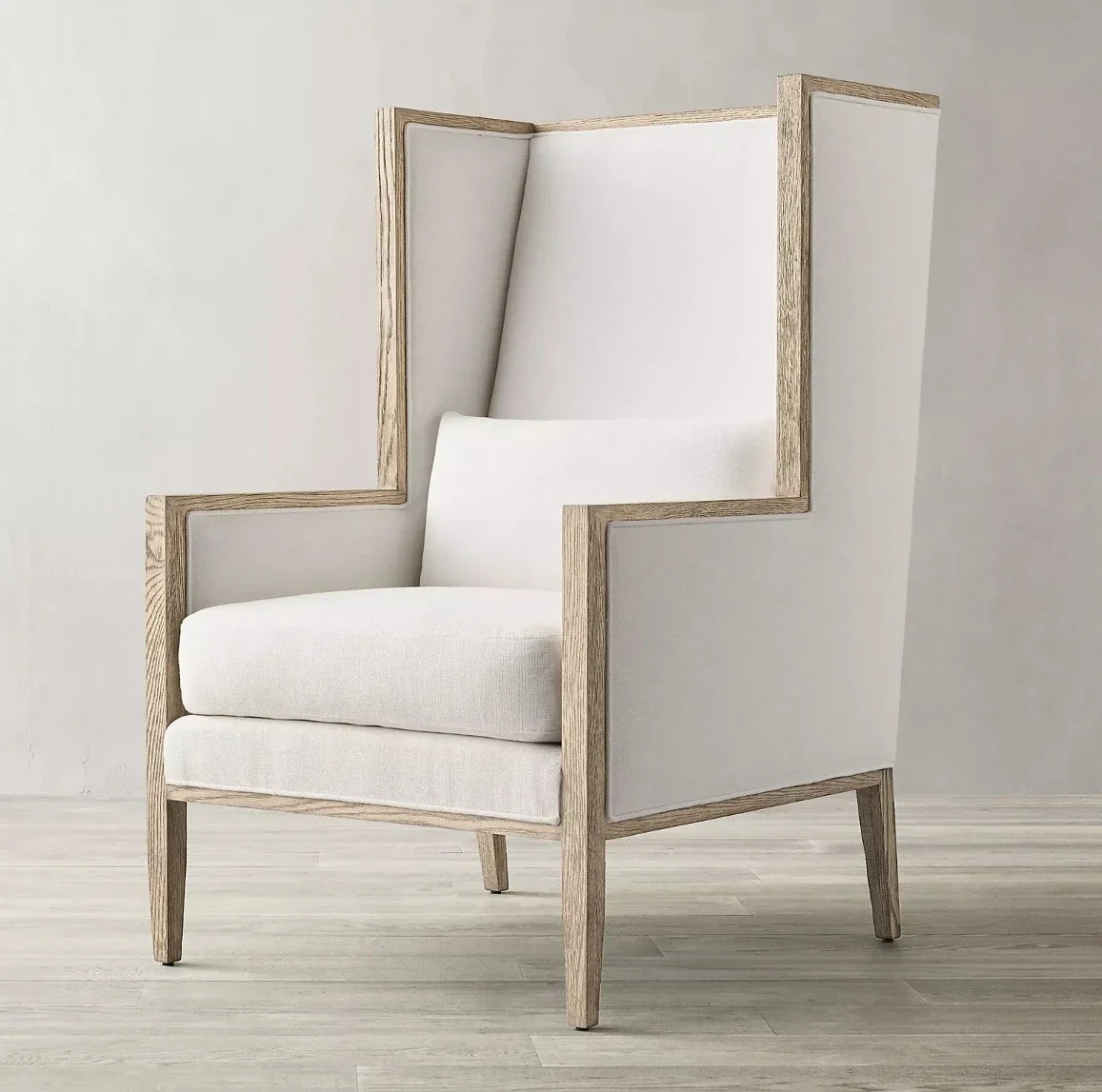 Wingback Armchair – Minimalist Track Arm Upholstered Contemporary Statement Piece