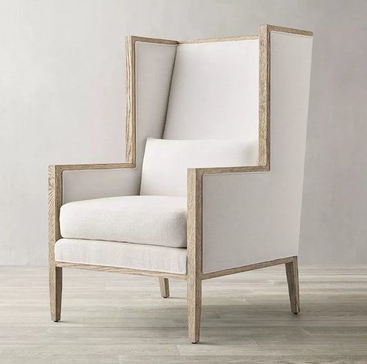 Wingback Armchair – Minimalist Track Arm Upholstered Contemporary Statement Piece