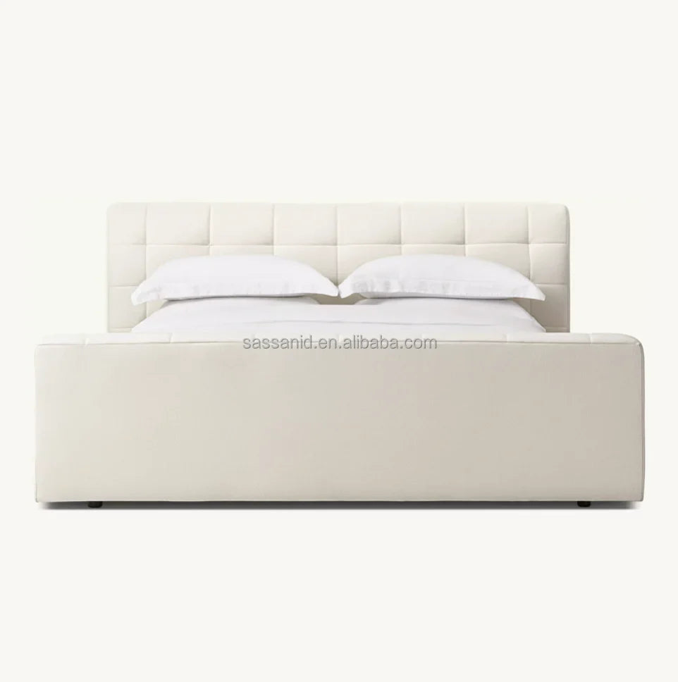 Burano Fabric Panel Platform Bed – Oak Design by Re Home