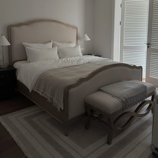 Upholstered Bed – French Provincial Solid Wood Birch Statement Piece 26-74